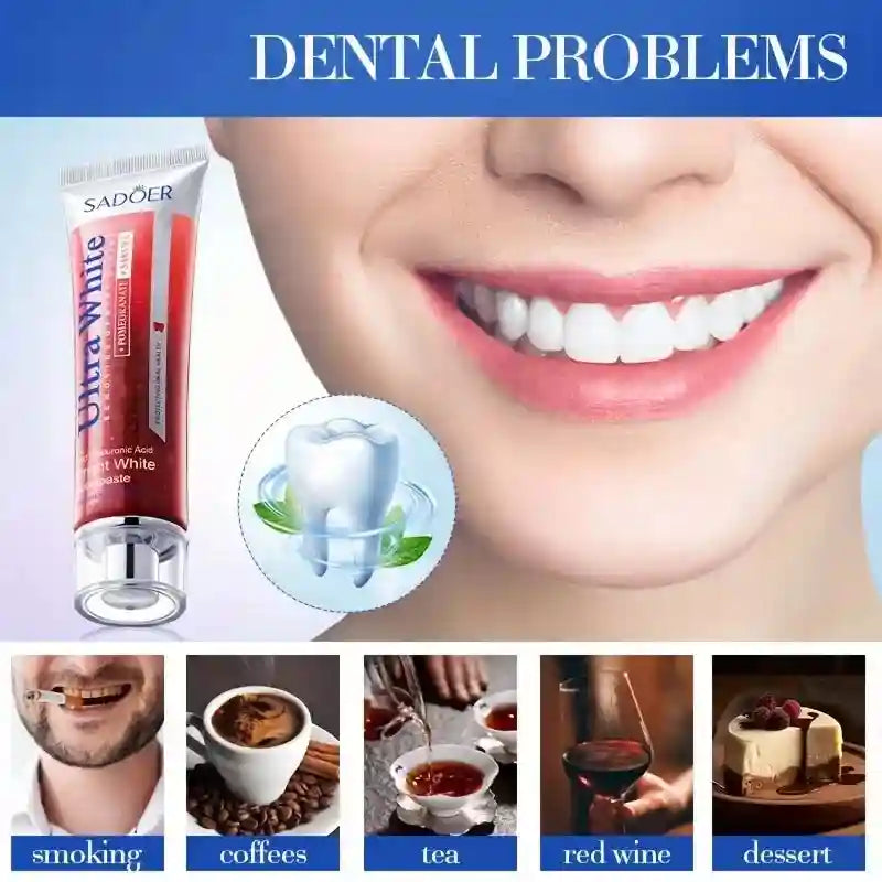 Tidesmit 100g Sakura Red Pomegranate fluoride-free toothpaste for deep whitening and fresh breath.