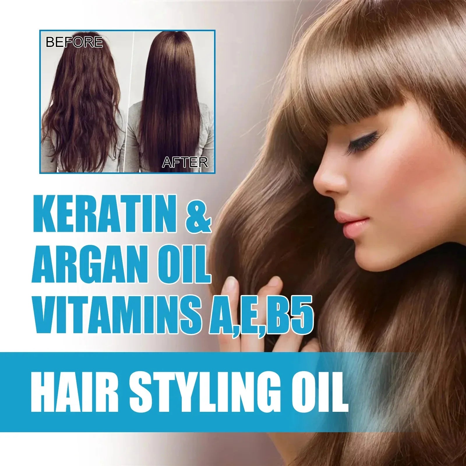 Tidesmit Keratin Hair Vitamin Capsule for smooth, shiny, frizzy hair repair with Argan oil and vitamins A, E, B5.