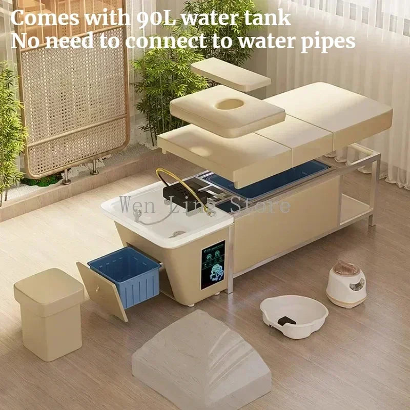 Head Spa Shampoo Chair with Water Tank - Reclining Salon Wellness Bed Massage Chairs Tidesmit