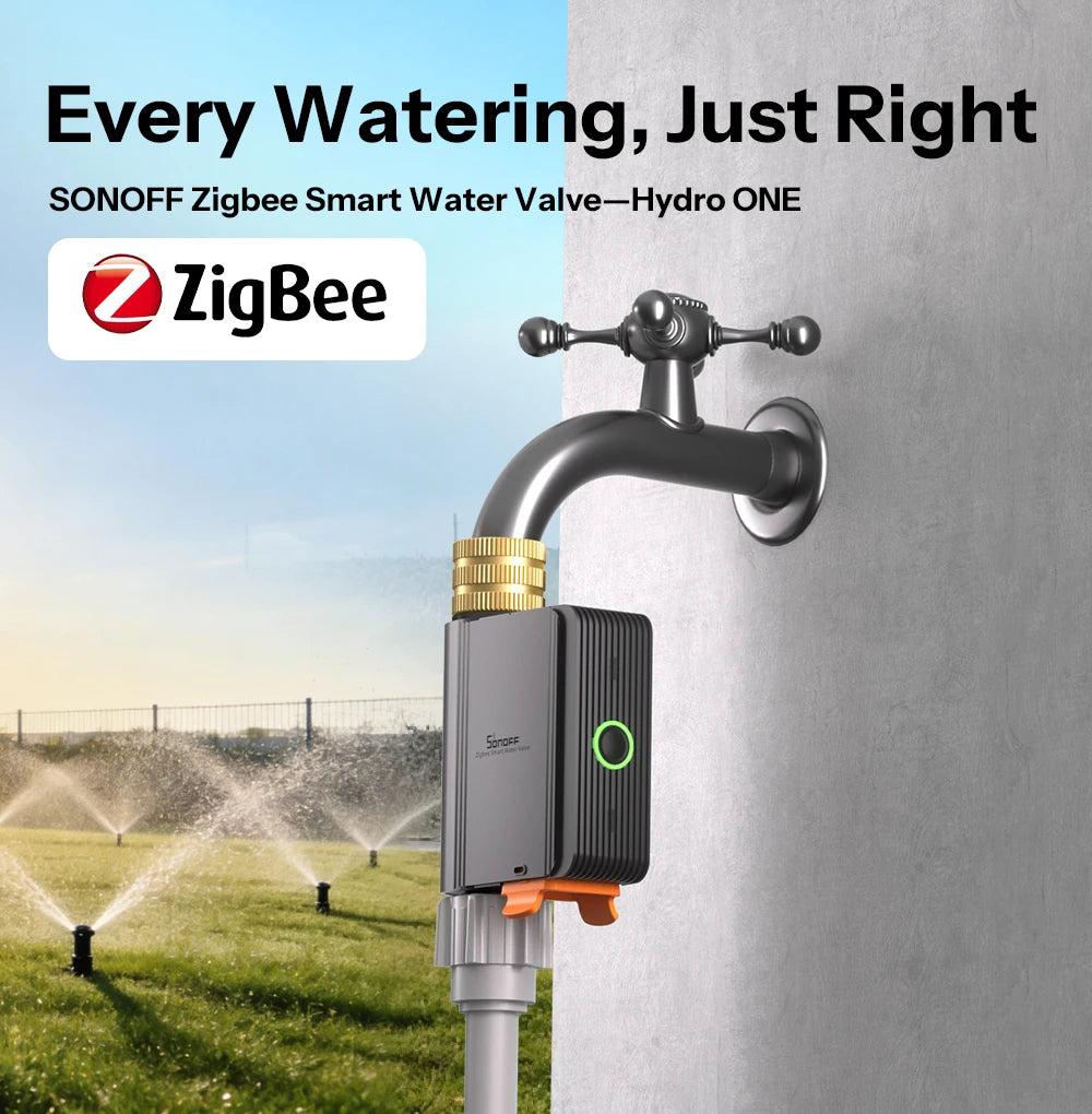 SONOFF Smart Water Valve Hydro Series Hydro ONE Zigbee With Flow Meter Brass Water Inlet Apple Home SWV-ZFE SWV-ZFU