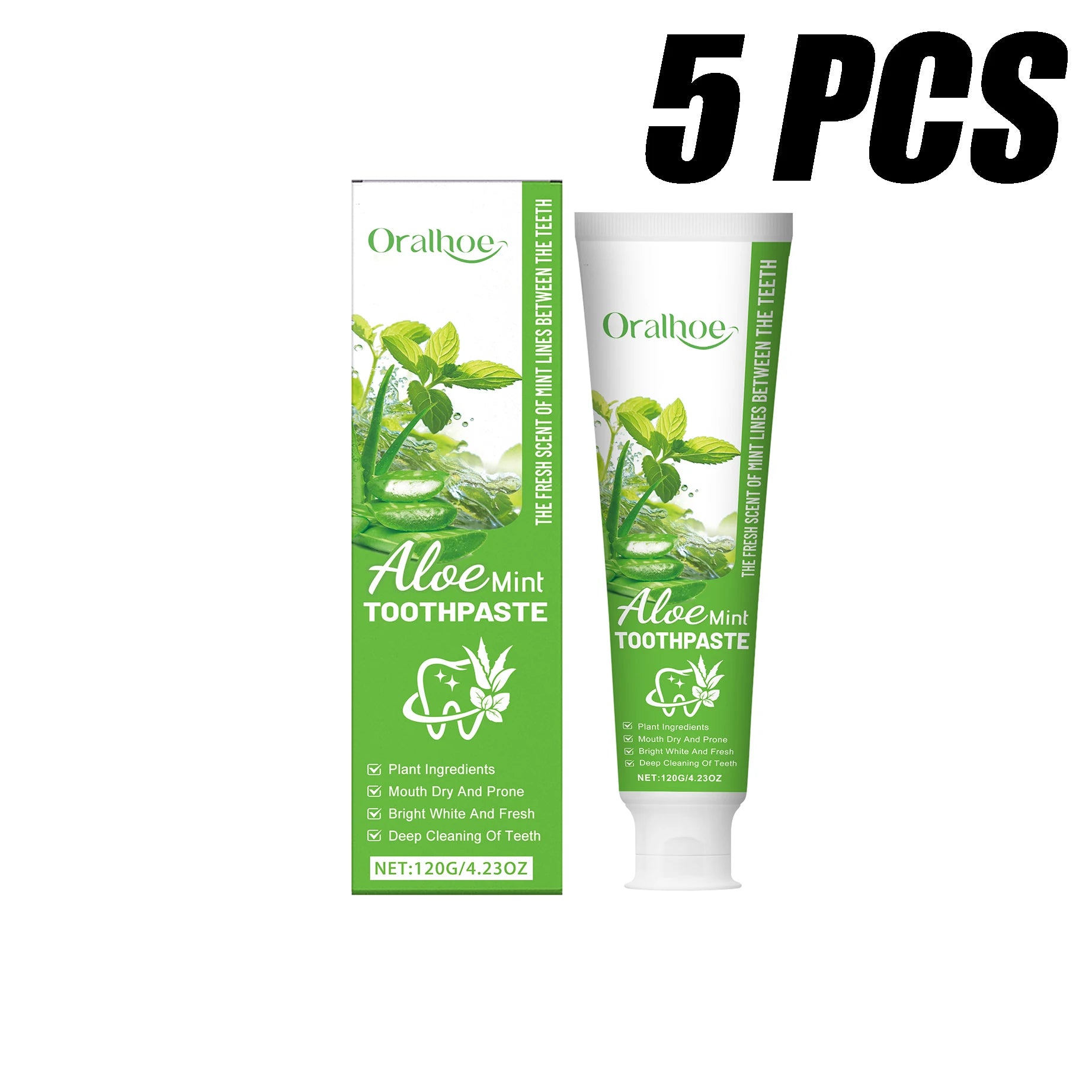 Tidesmit Aloe Vera Mint Teeth Whitening Toothpaste for stain removal and gum soothing for fresh breath