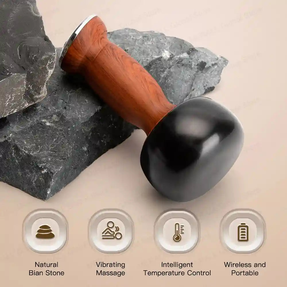 Electric Bian Stone Massager: Wireless Heat Therapy & Guasha Tool Back Massage Instrument Tidesmit