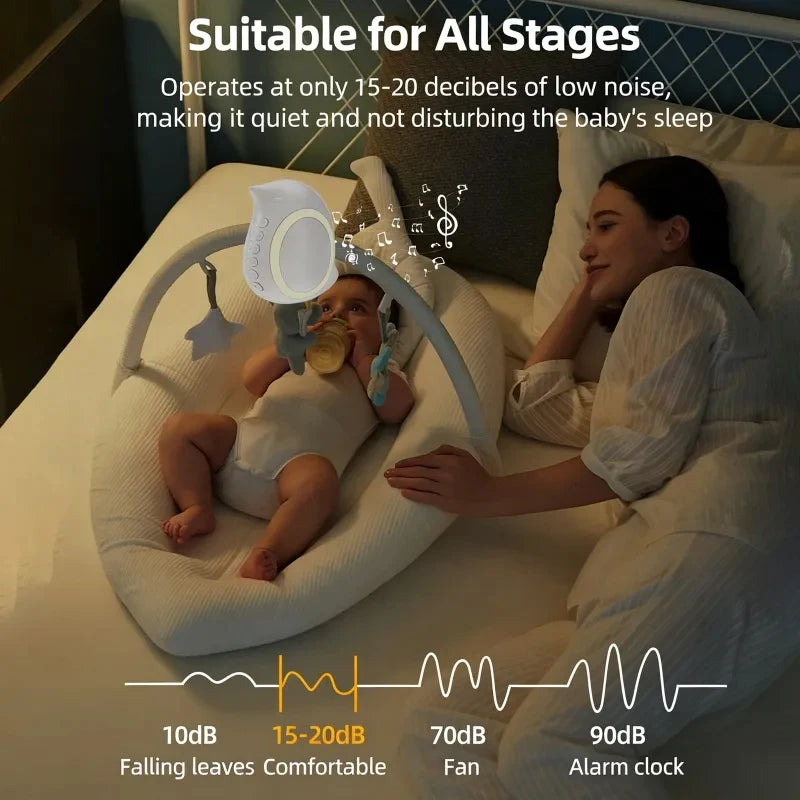 Portable Outdoor Baby Stroller Rocker with White Noise Wireless Bluetooth Sleep Aid Vibrating Soothing Music Night Light