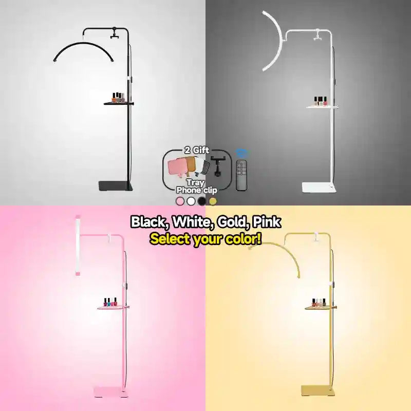 Half Moon Floor Lamp for Eyelash Extensions - Adjustable LED Salon Light Tidesmit