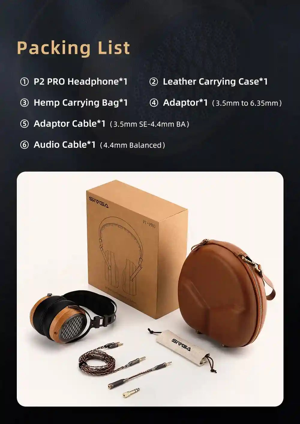 SIVGA P2 Pro Planar Magnetic Headphones | Open Back Walnut Wood Tidesmit