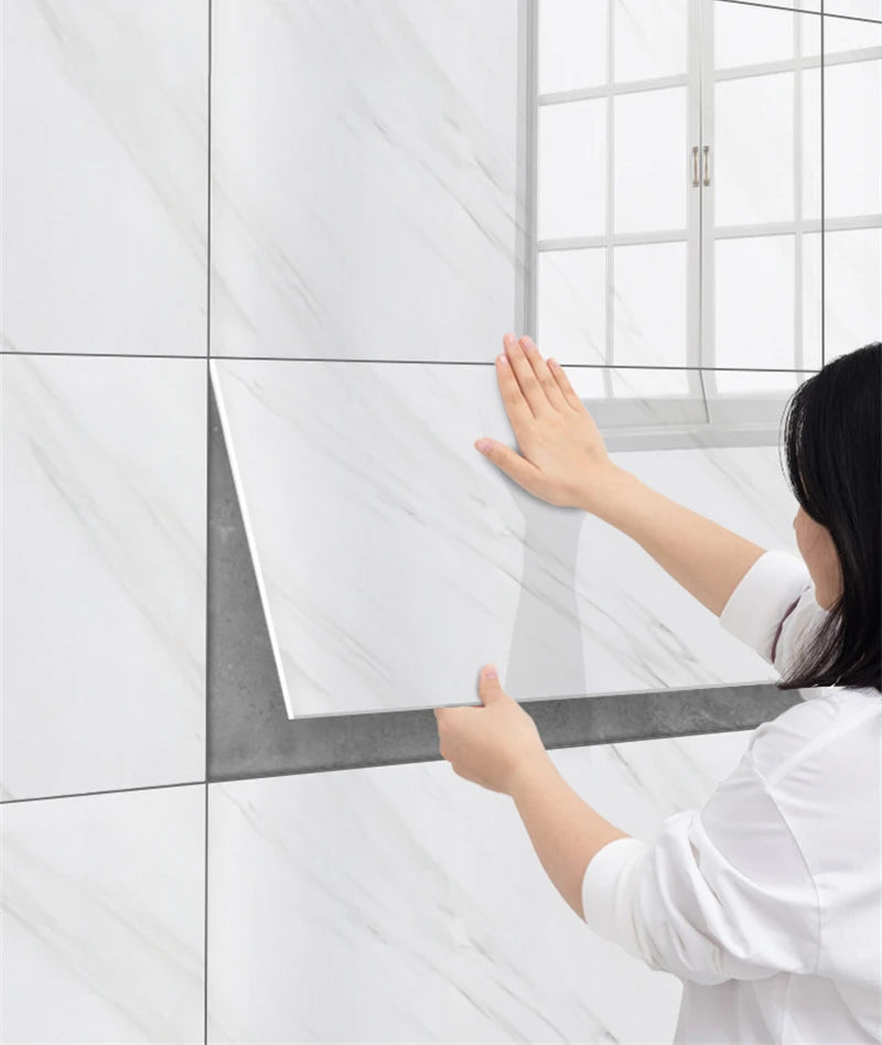 30x60cm Kitchen Self Adhesive Marble Tiles Wall Stickers Waterproof PVC Floor Tile Sticker for Living Room Bathroom Decoration
