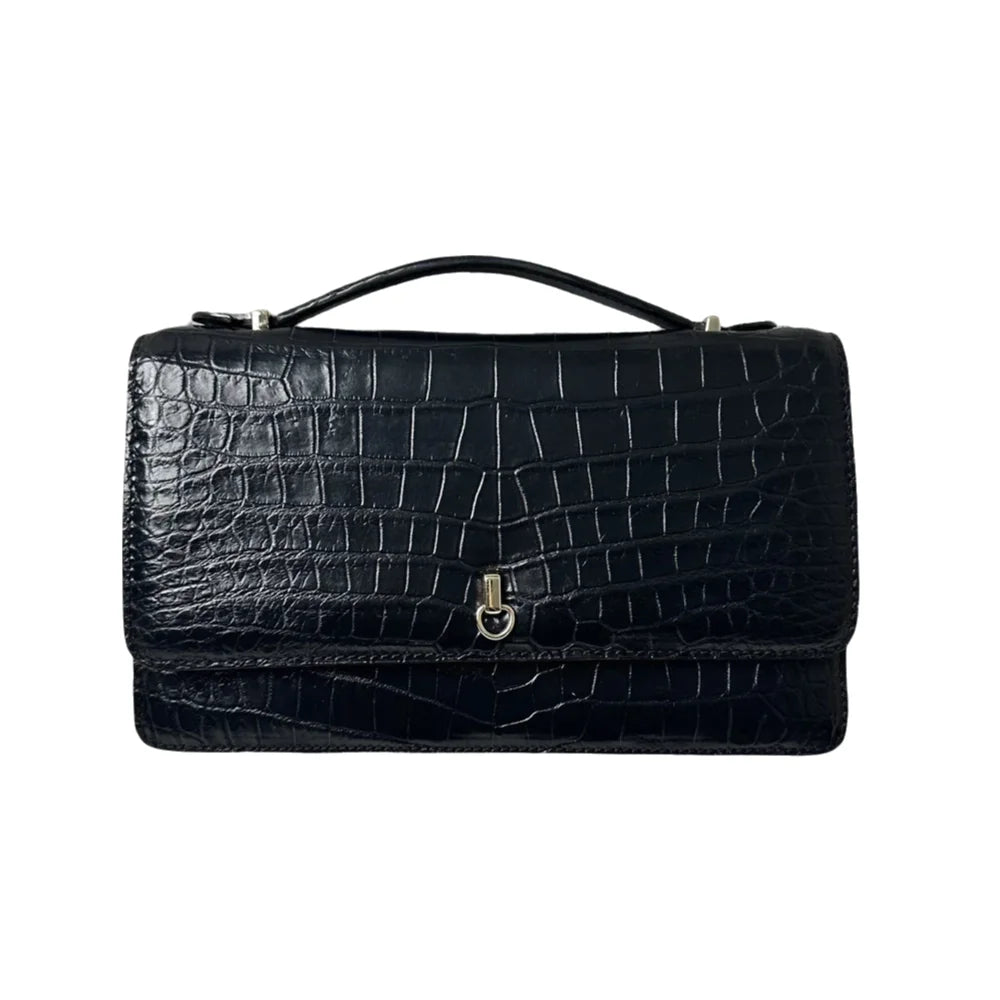 Authentic crocodile leather women's small flap bag real crocodile leather women's handbag single-shoulder cross-body bag