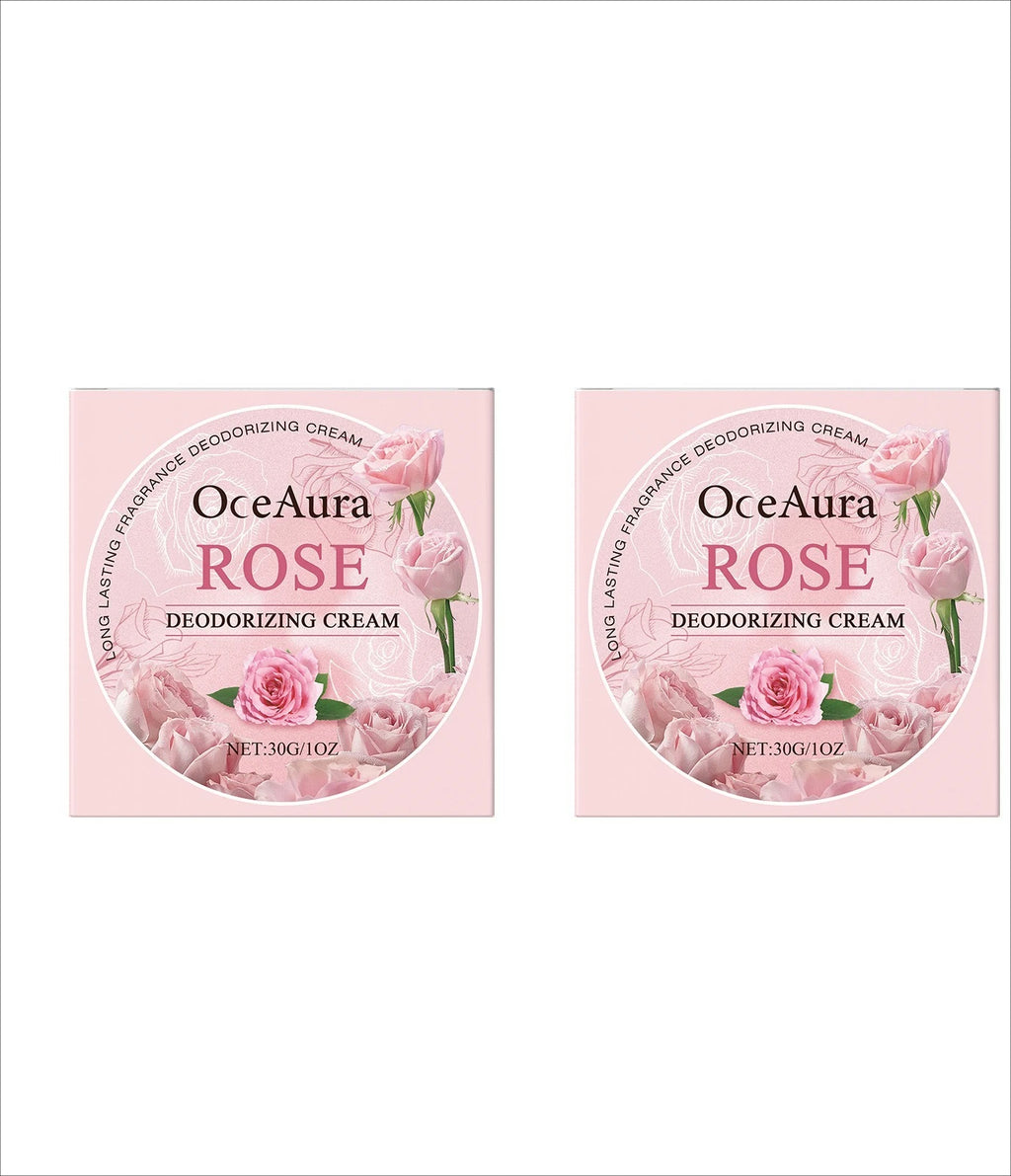 Tidesmit OceAura Rose Scented Body Cream with peony and lily extracts for natural odor neutralization in 30g dual pack