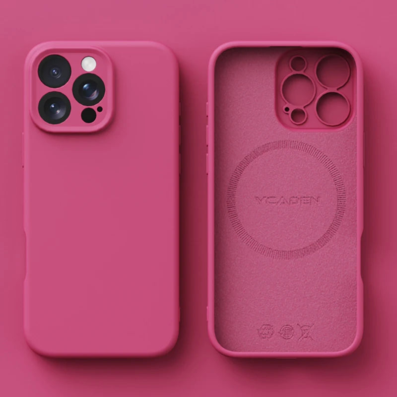 Magnetic iPhone 16 Case | Liquid Silicone Shock-Absorbing Cover Tidesmit