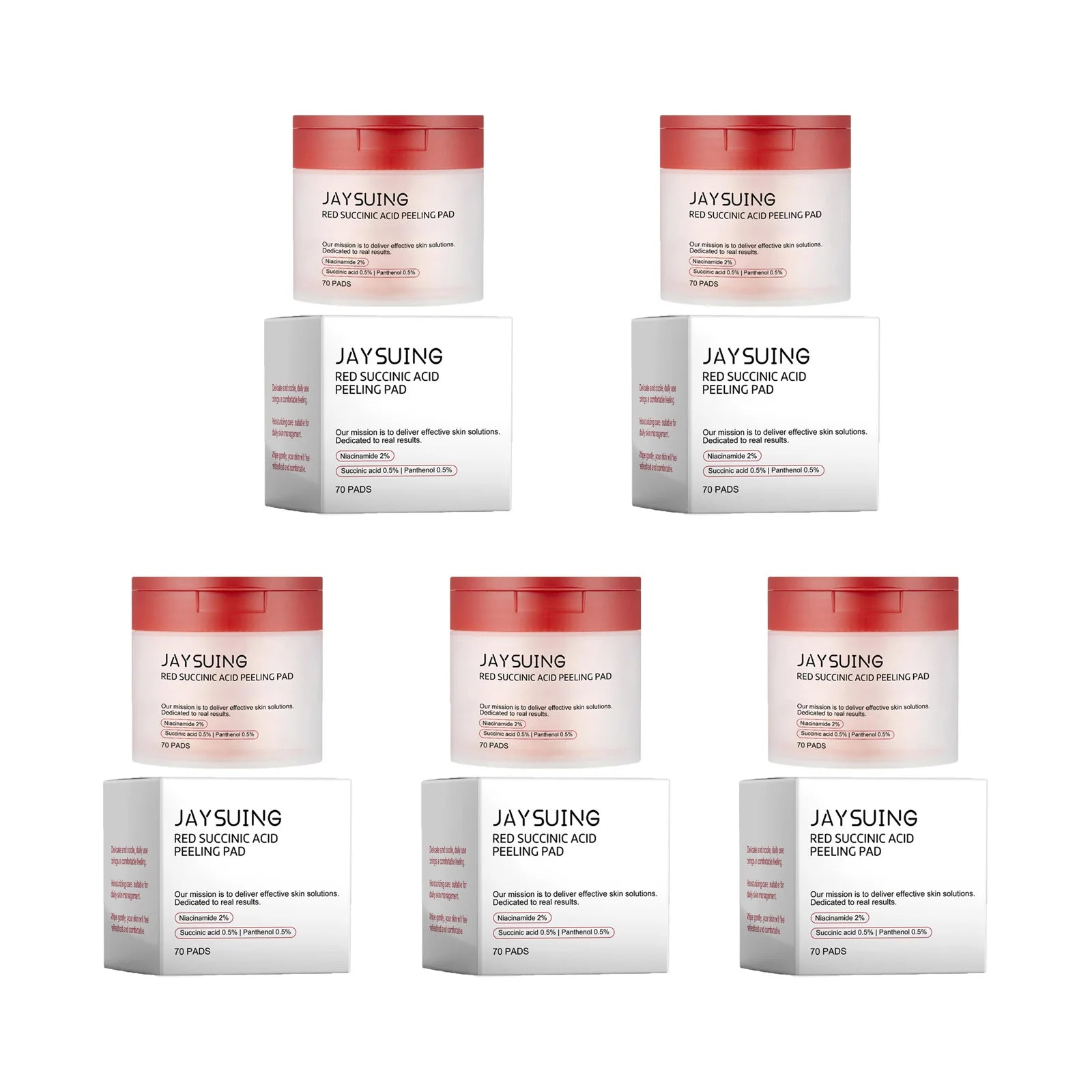Succinic Acid Peeling Pads - Gentle Exfoliating Facial Treatment Scrubs Treatments 350pads Boxed Tidesmit