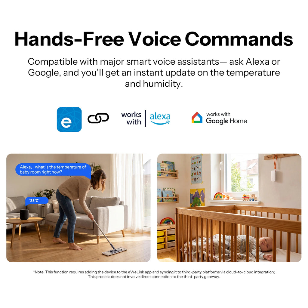 SONOFF Zigbee Temperature and Humidity Sensor Smart Home Airguard TH Lite SNZB-02B Ewelink APP Control Work With Alexa Google