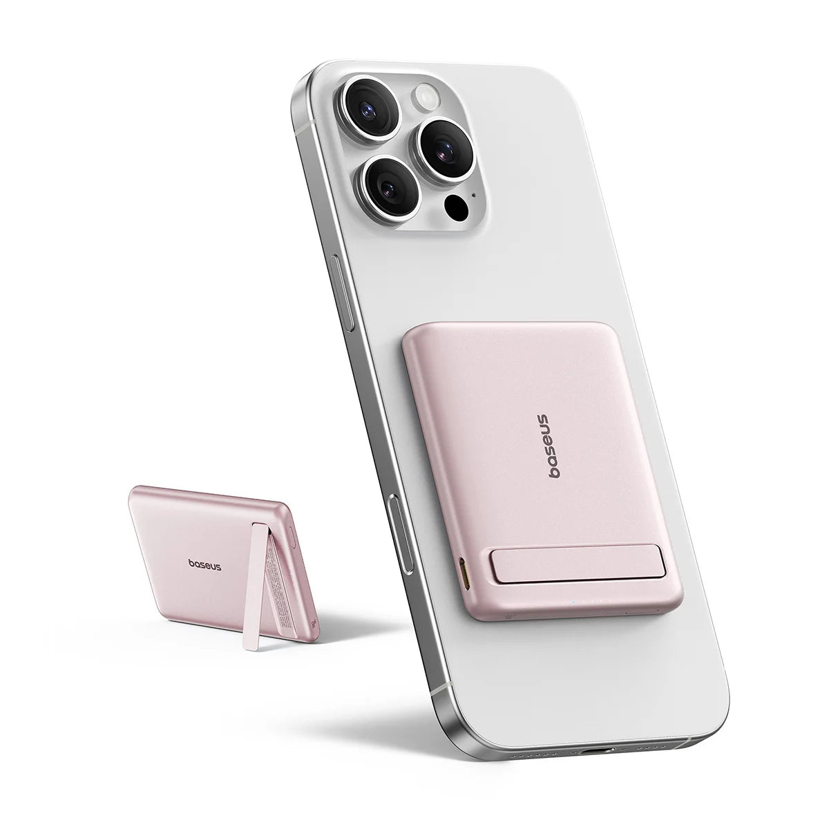 Magnetic Power Bank 5000mAh Wireless Charger with Kickstand Pink 5000mAh China Mainland Tidesmit