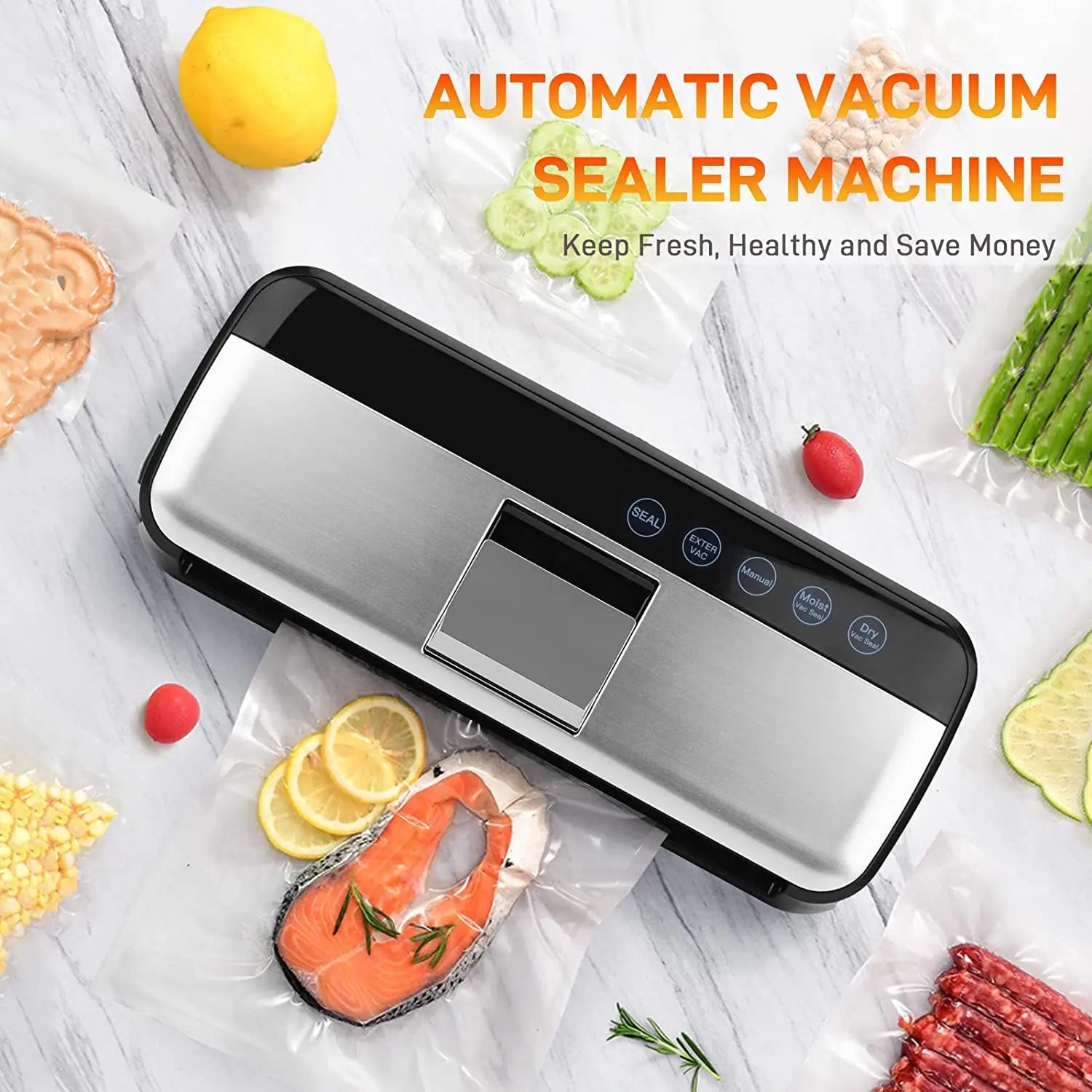 Customizable Electric Household Vacuum Sealer Machine Dry Moist Food Vacuum Sealer Plastic Material for Food Packing Storage