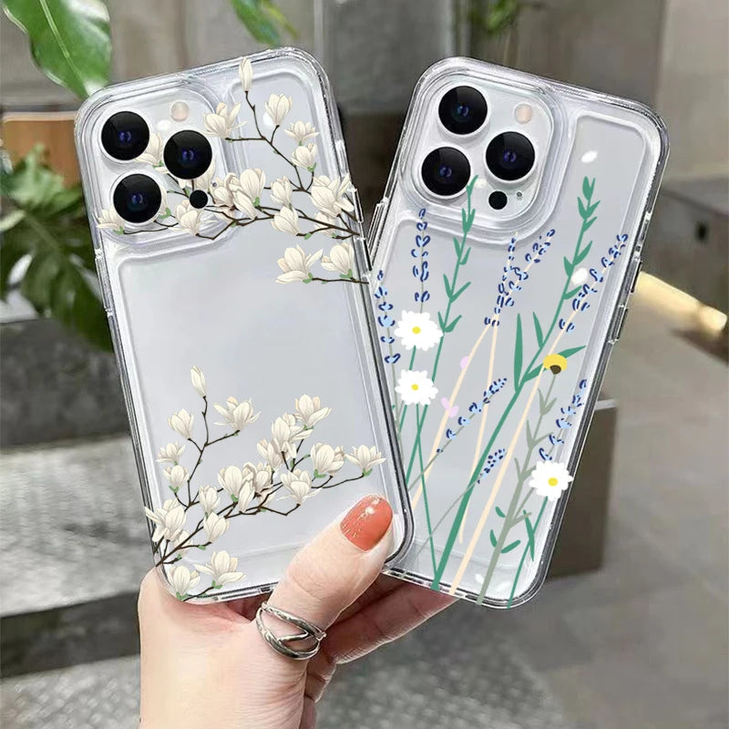 Redmi Note 14 Clear Case | Jasmine Floral Shock-Absorbing Slim Fit Cover Tidesmit