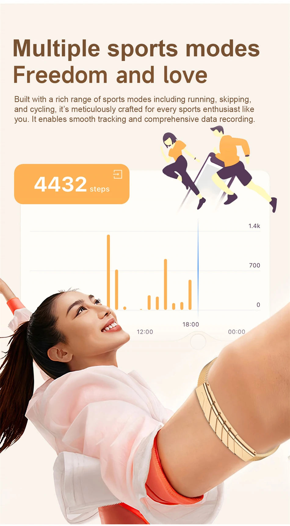 2026 New Bluetooth Smart Bracelet Health Wristband Heart Rate Sleep Stress Monitoring Sport Fitness Tracker No Screen Smartwatch