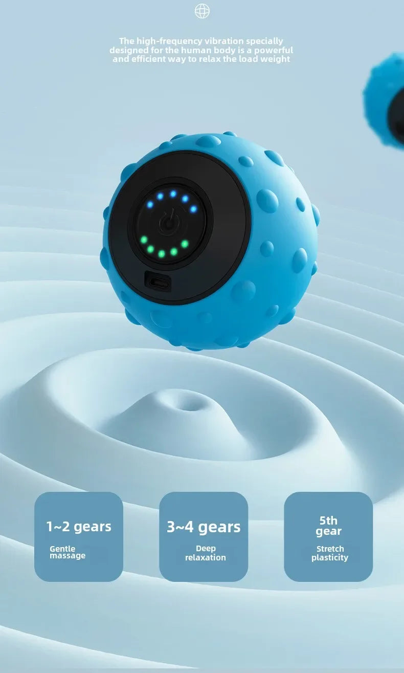 Vibrating Massage Ball for Muscle Recovery - Portable Therapy Tool Relaxation Treatment Tidesmit