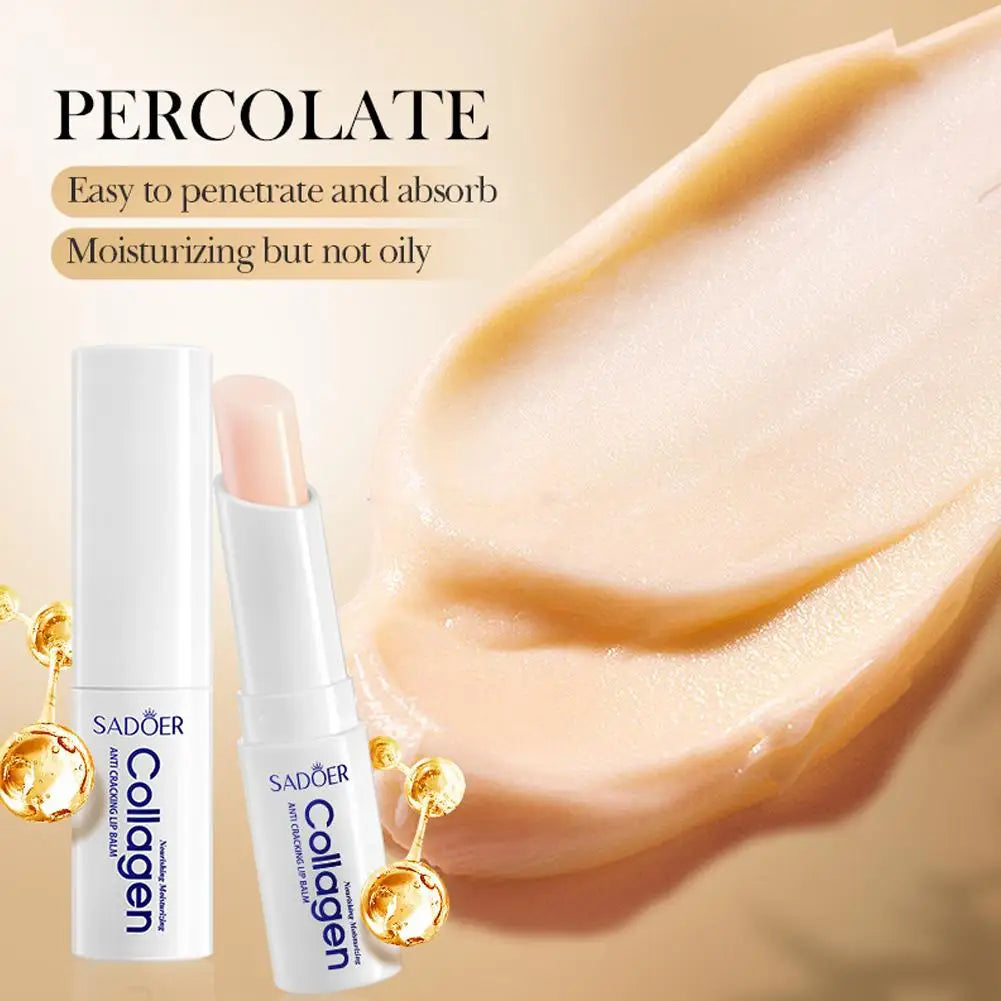 Collagen Lip Balm for Dry Lips - Deep Moisturizing Treatment by Tidesmit Lip Care Tidesmit