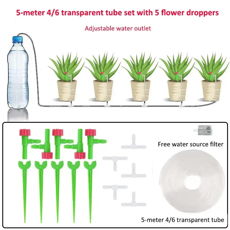 Garden Regulating Drip Irrigation Kit Automatic Watering Device 4/7mm Hose Potted Plants Watering Saving Micro Dripper