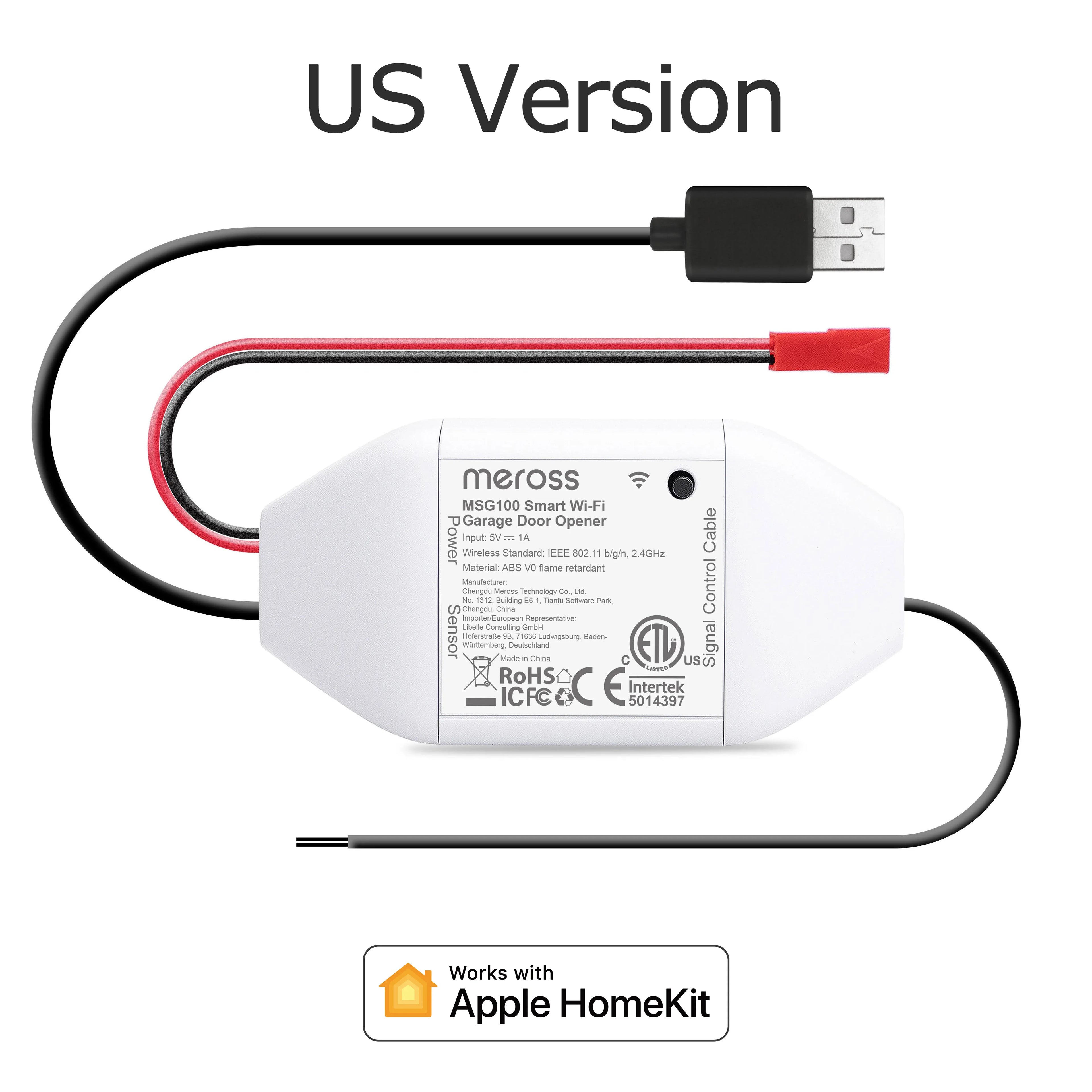 US version Smart WiFi garage door opener module with USB cable