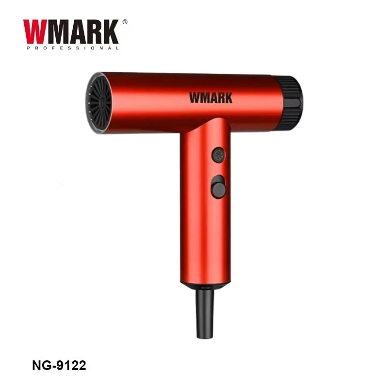 WMARK NG-9122 professional red high-speed hair dryer with compact, portable design for salon or home use.