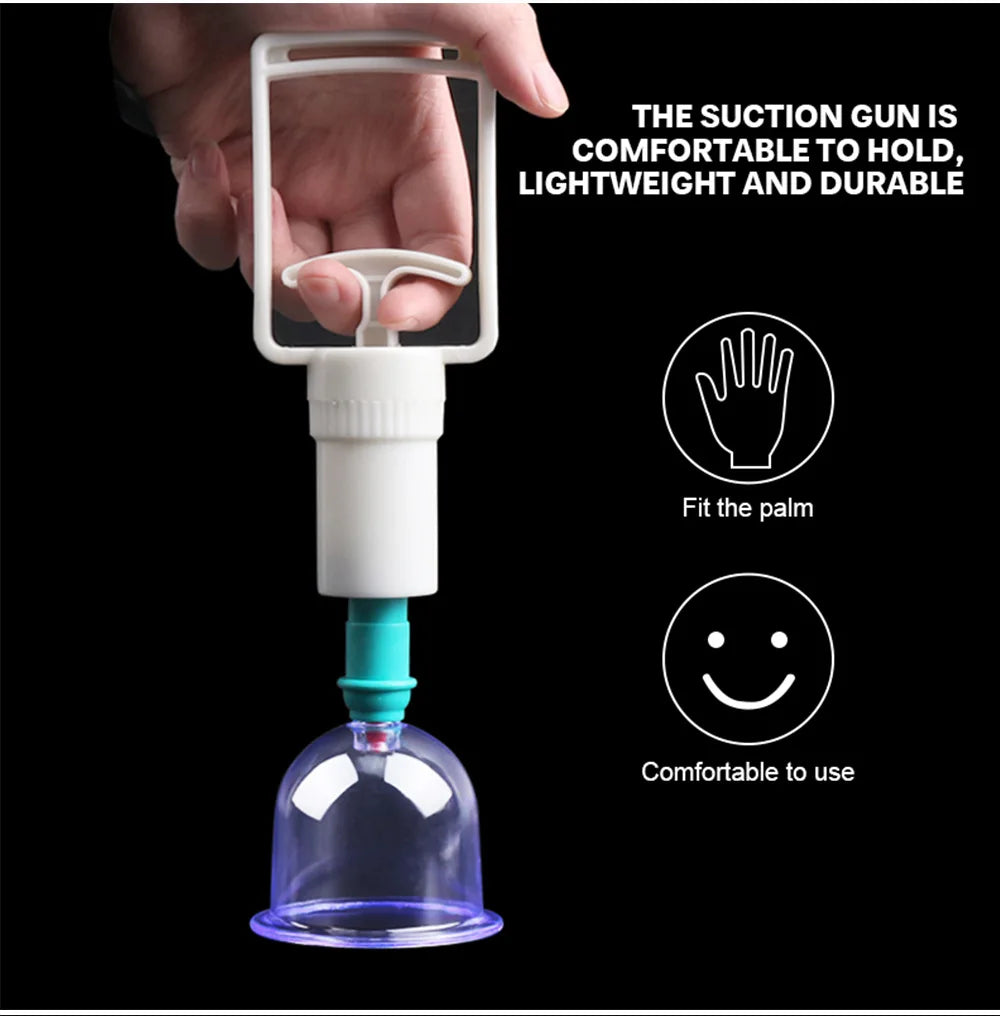 Vacuum Cupping Massage Kit with 6 Suction Cups - Tidesmit Body Shaping Massage Equipment Tidesmit