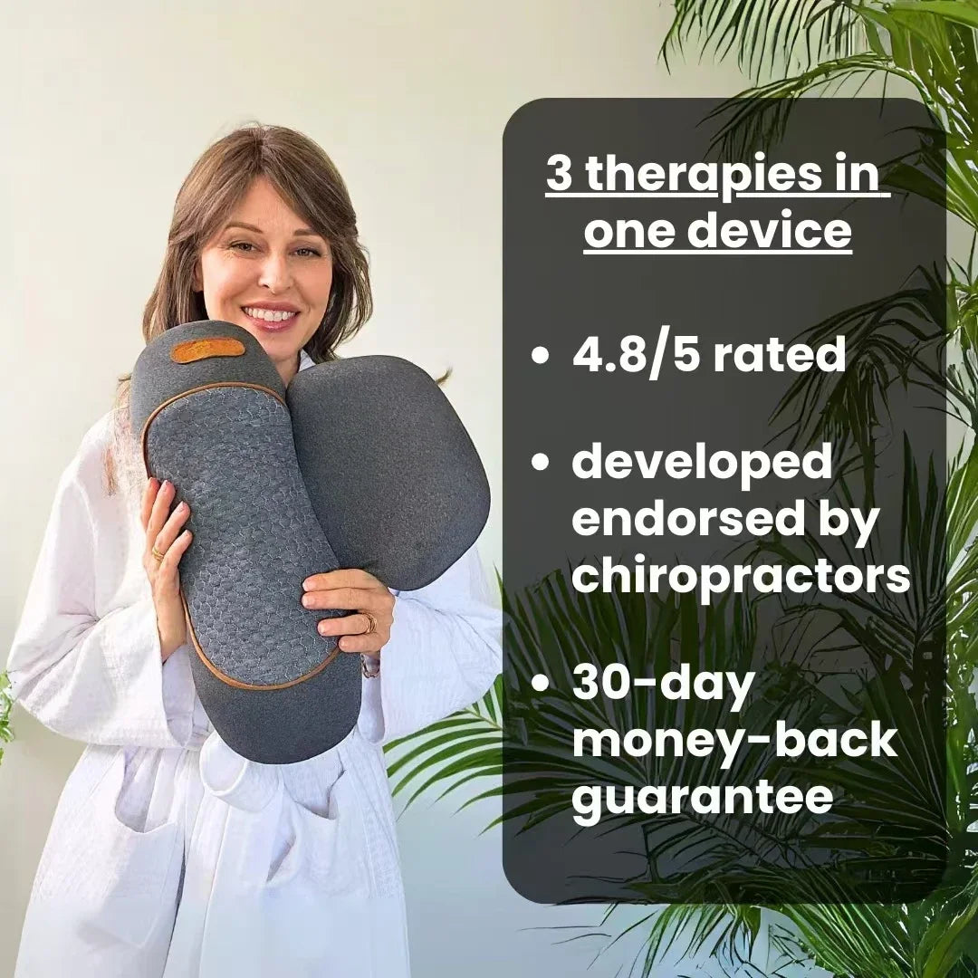 Electric Neck Massager Pillow with Heat Therapy and Vibration - Tidesmit Massage Cushion Tidesmit