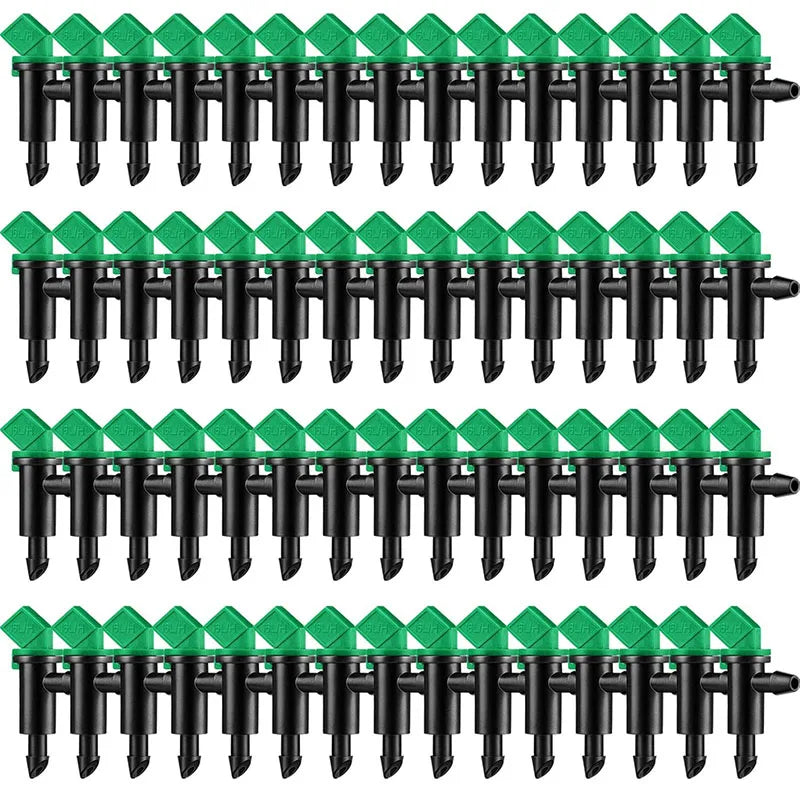 60PCS 4GPH Flag Drip Emitter Drip Emitters 16L/H Emitter Sprinkler Drippers System Connect 4mm/7mm Hose for Lawn Vegetables Gard