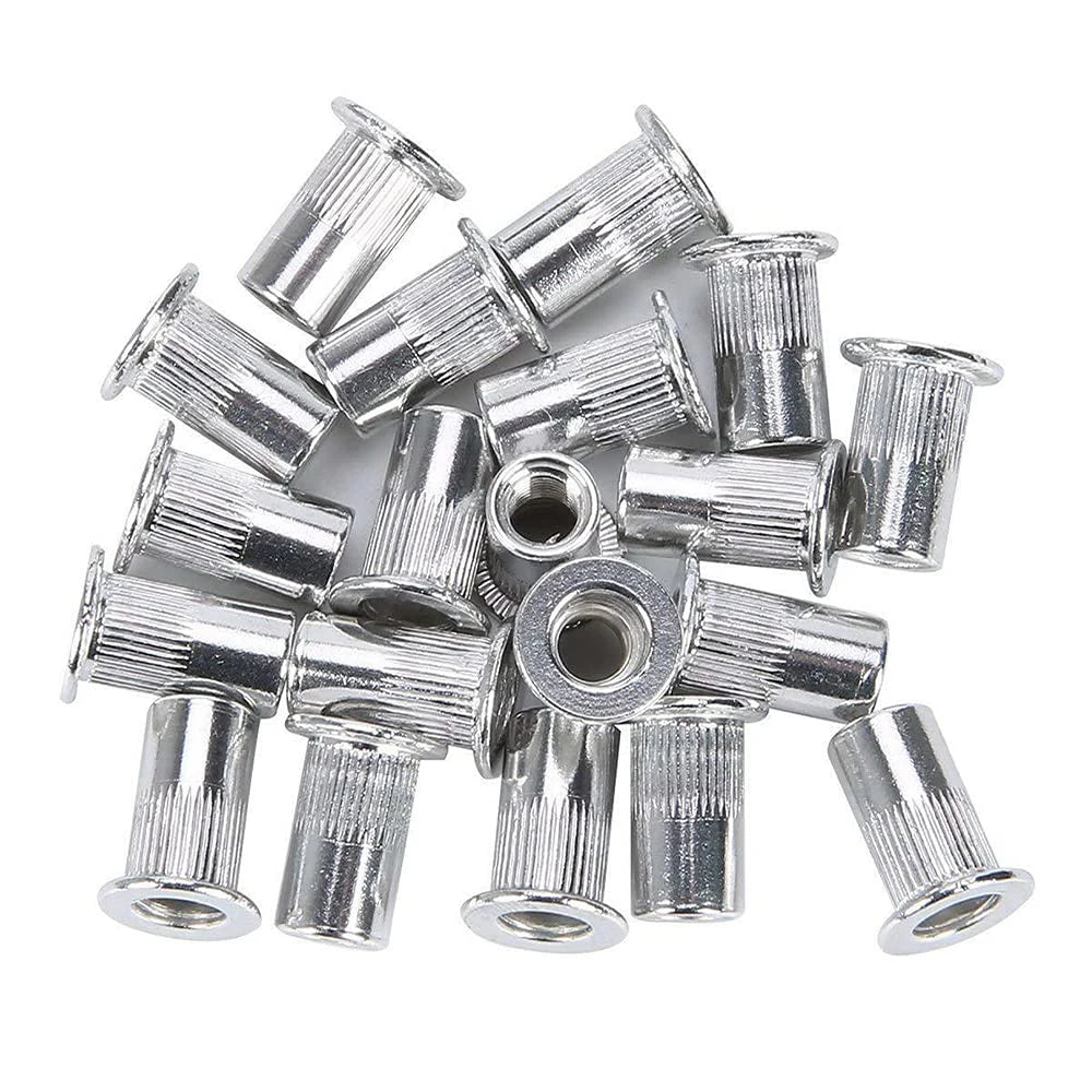 Podofo Heavy Duty Rivet Nut Gun Kit 110pcs Hand Riveting Tool 7 Sizes M3 M4 M5 M6 M8 M10 M12 with Rivet Nuts for Car Repair