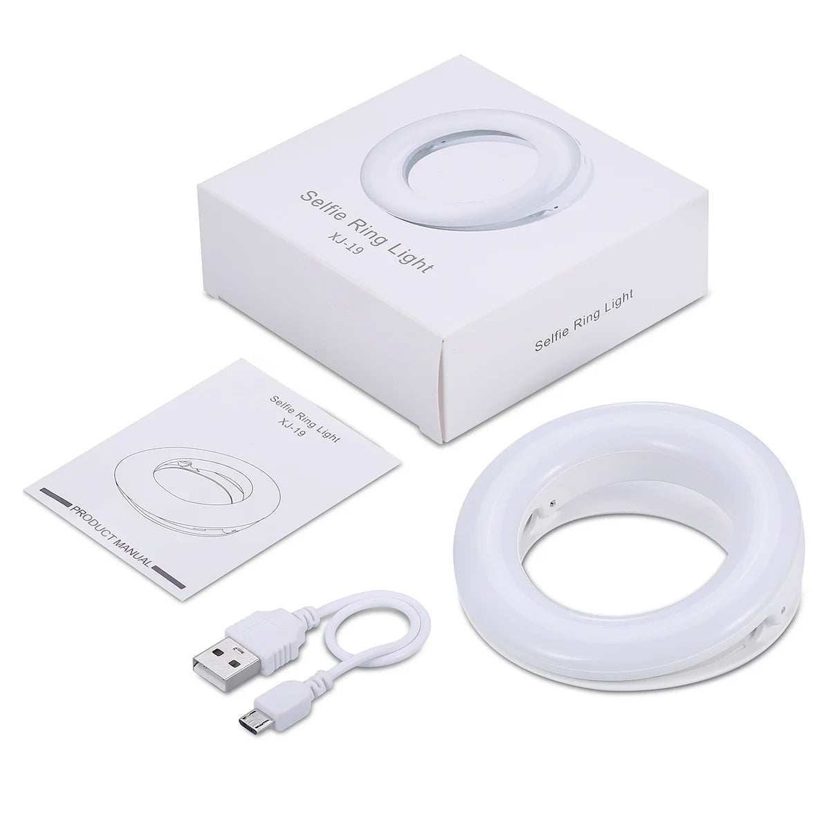 Selfie Ring Light Rechargeable LED for Phone & Laptop | Tidesmit 1PC White Tidesmit