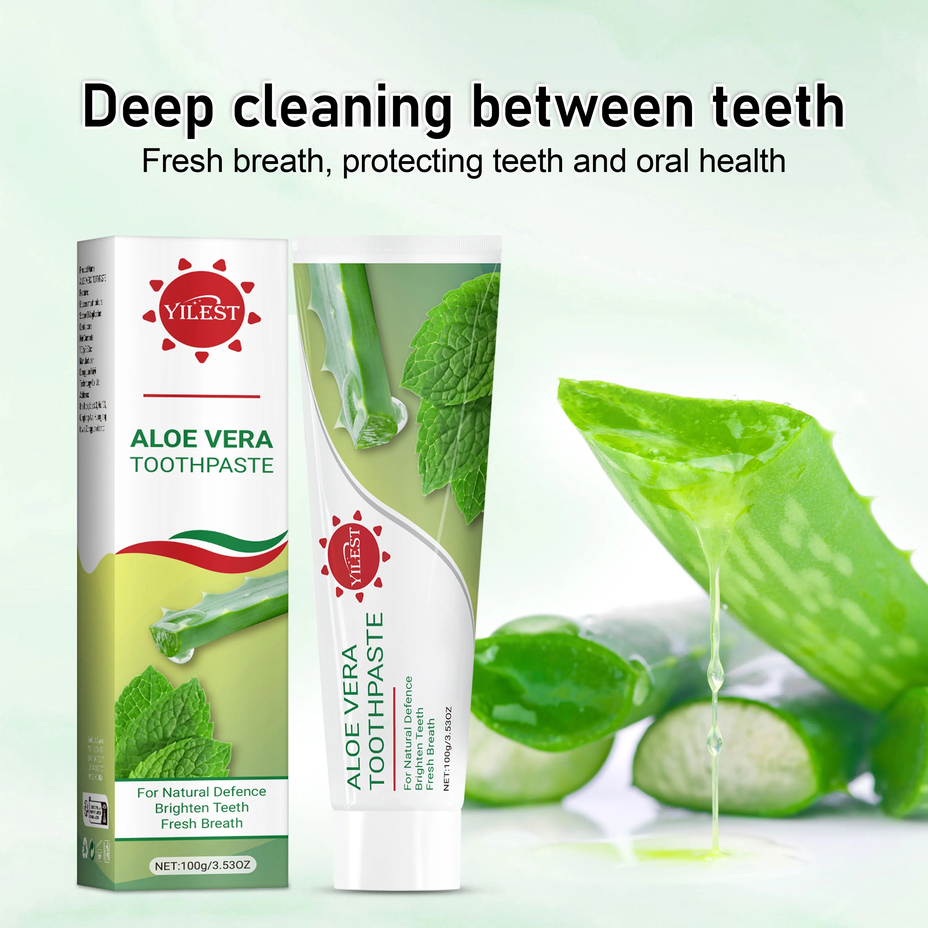 Tidesmit Aloe Vera toothpaste with peppermint extract for teeth whitening, fresh breath, and gum health