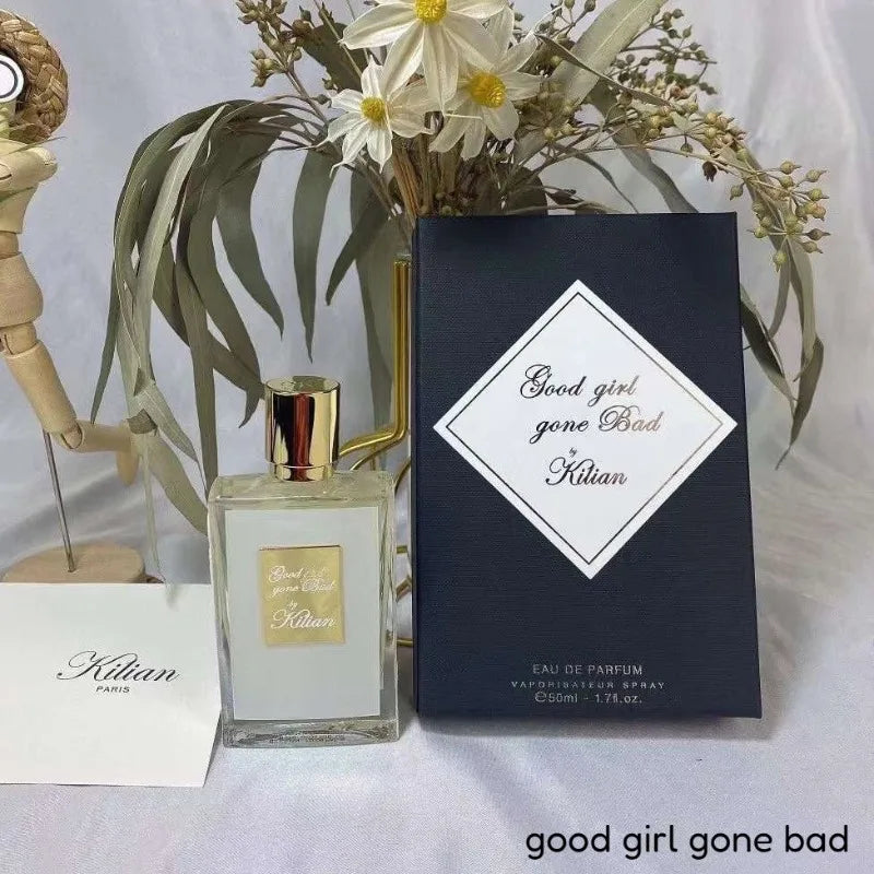 Kilian Good Girl Gone Bad EDP 50ml: Elegant square glass bottle, unisex floral woody niche fragrance, premium scent.