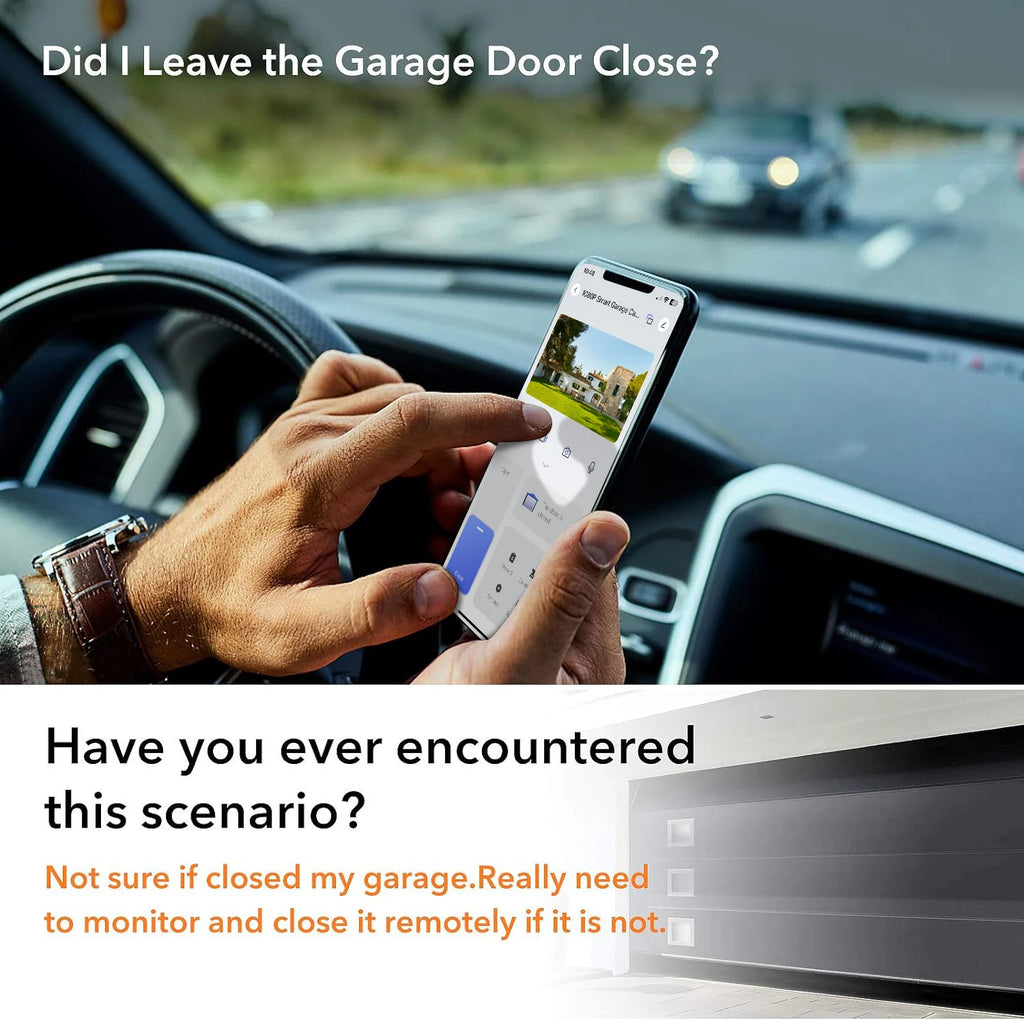 Tuya SmartLife WiFi Garage Door Opener with 3MP Camera Remote Control Two Way Audio Night Vision Recording Alexa Google Support