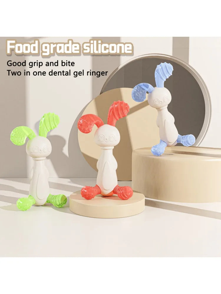 Cute Baby Molar Teethers Toy Soft Silicone Giraffe Rabbit Cartoon Teething for Babies Relief Gums Pain Toys Newborn Essentials
