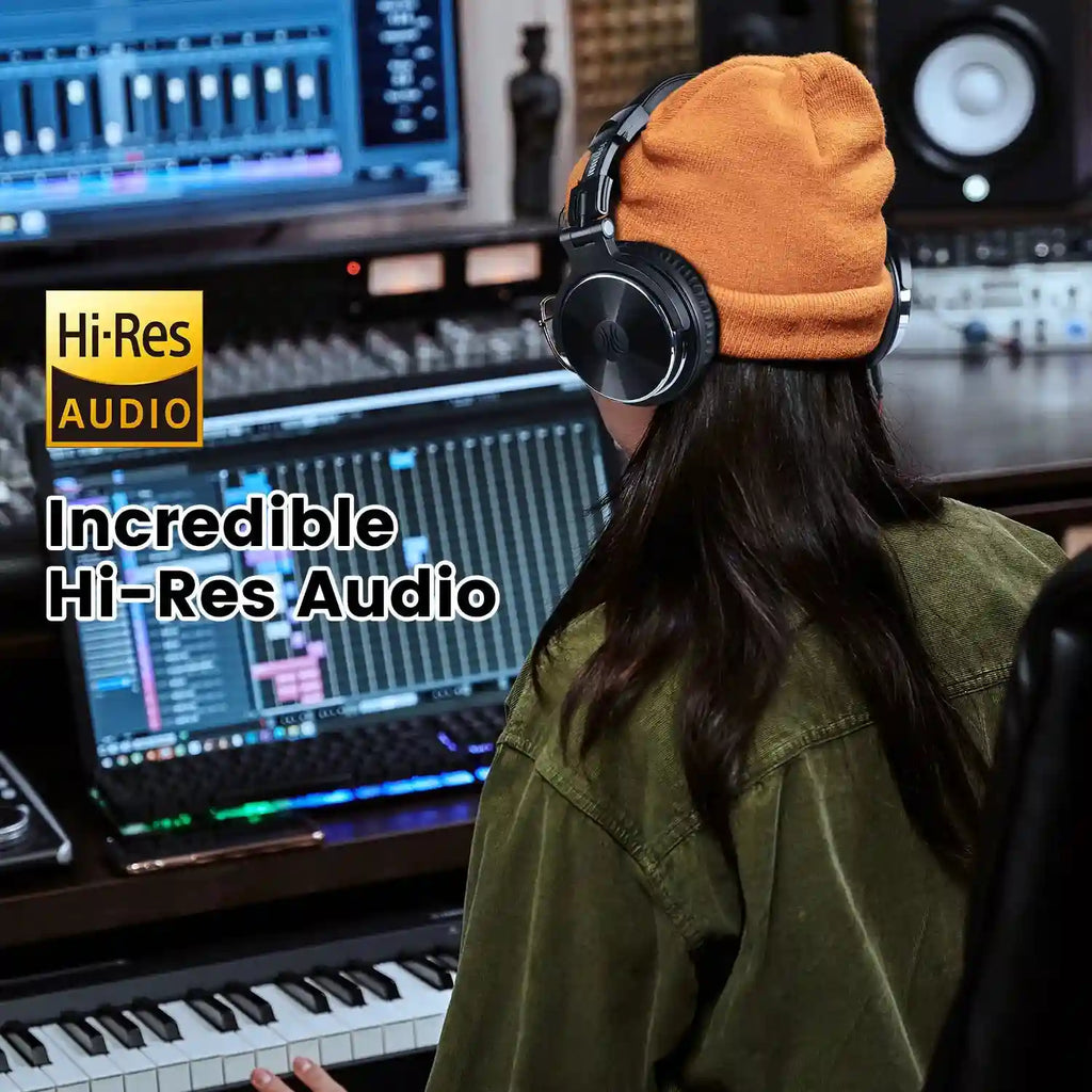 Over-Ear Wired Studio Monitor Headphones with Mic - Tidesmit Tidesmit