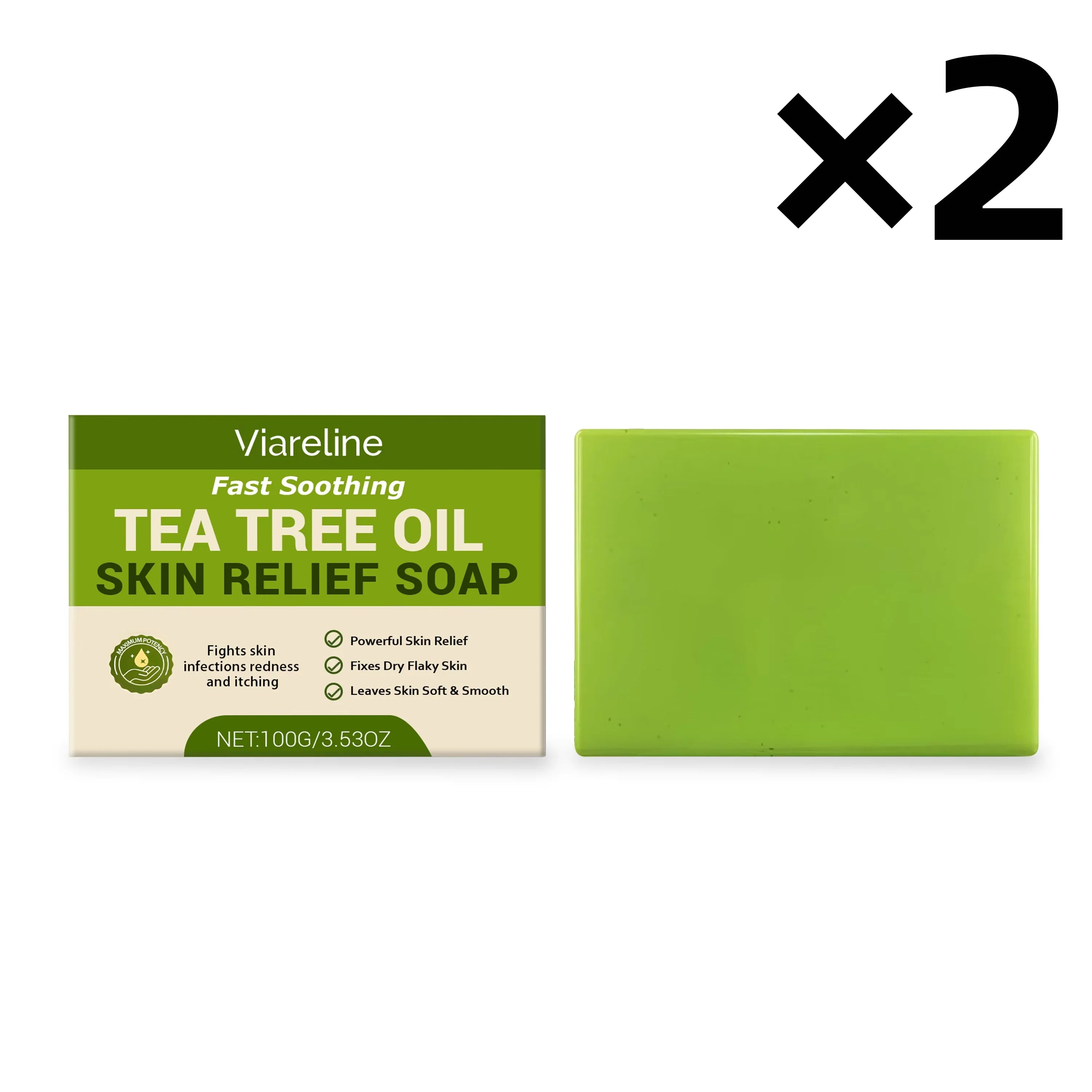 Tea Tree Oil Soap Deep Cleansing Bar - Natural Cruelty-Free Skin Care Scrubs Treatments 200g boxed Tidesmit