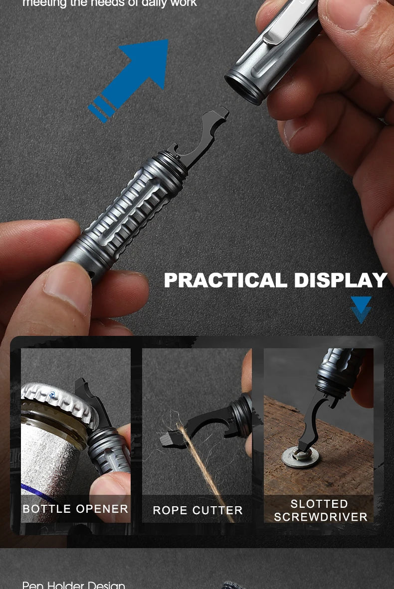 LETGOS Tungsten Steel Tactical Pen - Emergency Self Defense Multi Tool Survival Pen + Glass Breaker + EDC Tool Box Set for Men