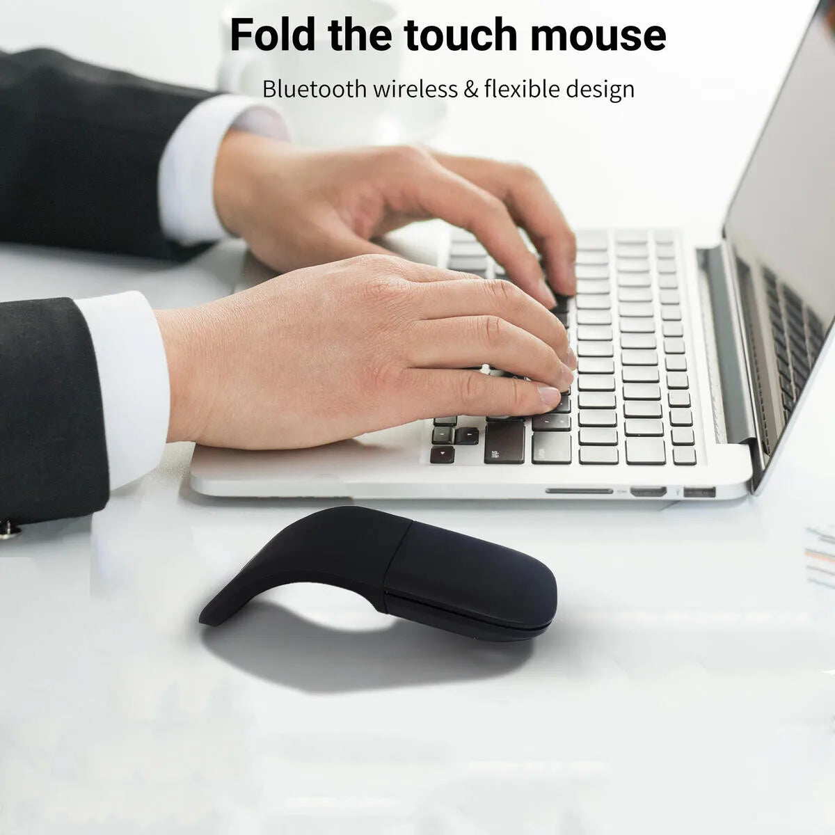 Foldable ARC Touch Wireless Mouse Bluetooth/2.4G Silent Ergonomic Slim Portable Mice for Computer iPad Surface Mac Mobile Office