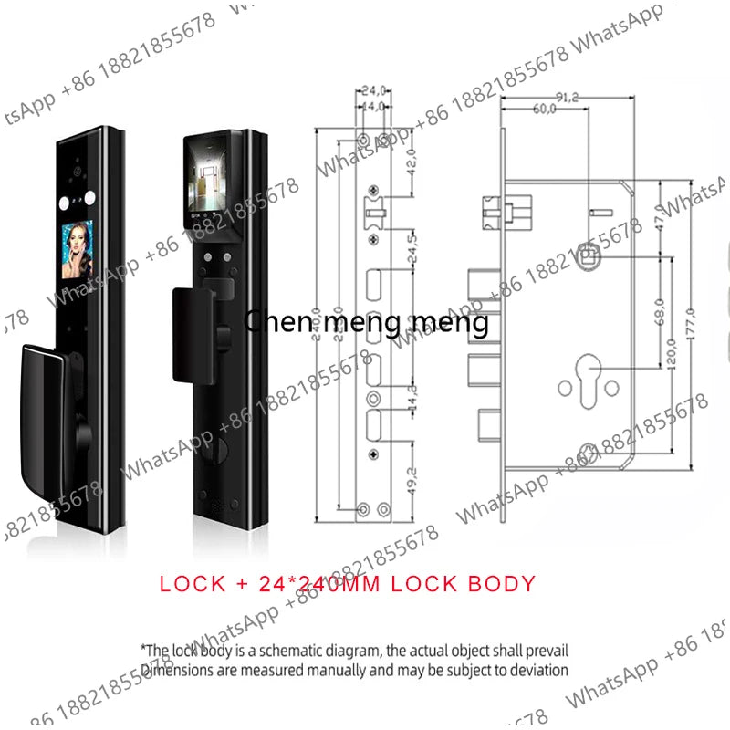 Intelligent Lock for Apartment Face and Palm Vein Recognition Smart Door Lock With Camera Cat Eye Fingerprint Door Lock