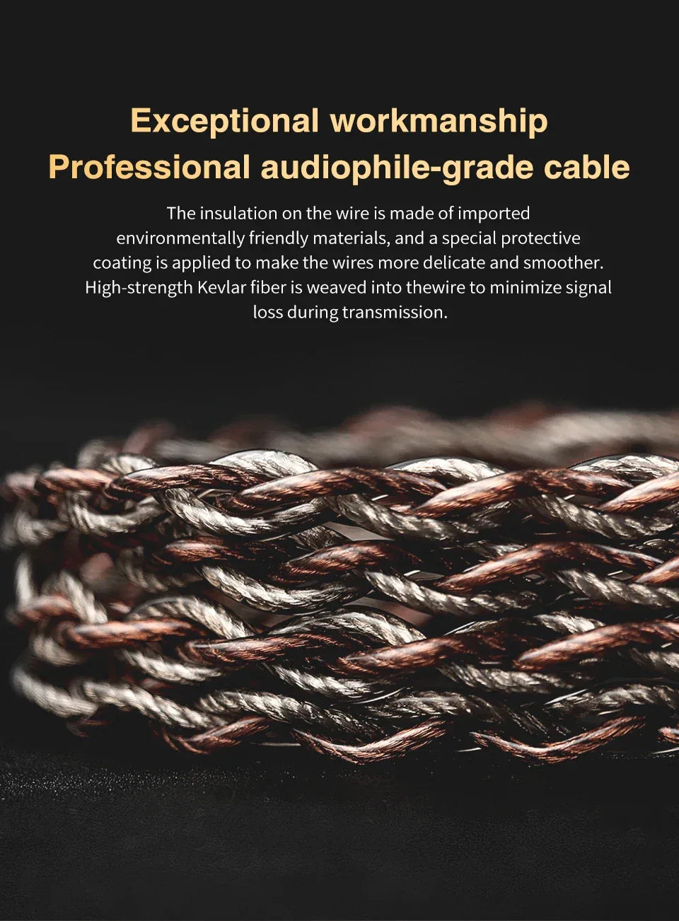 Silver Plated Replacement Earphone Cable - 3-Jack Kit Tidesmit Tidesmit