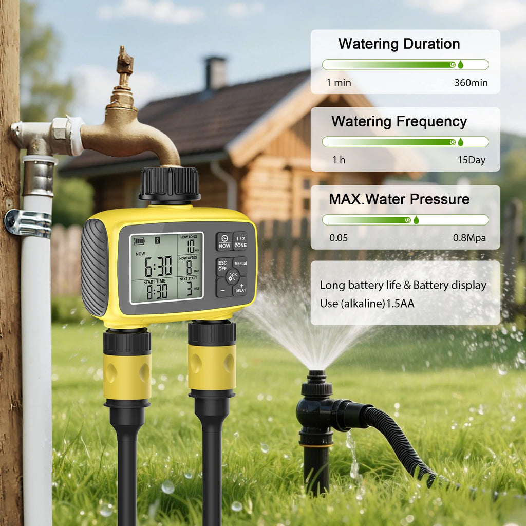 Intelligent Gardening Dual Zone Independent Controlled Timer Atomization Cooling System Kit Courtyard Automatic Watering Program
