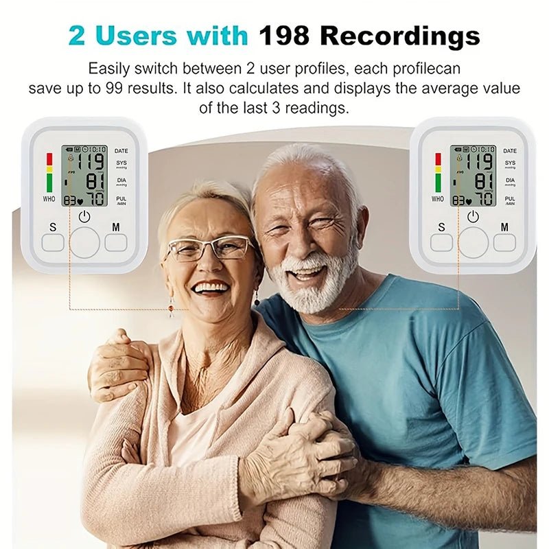 Arm Automatic Blood Pressure Monitor 32 Cuff Medical BP Sphygmomanometer Baumanometer Meter Tonometer Heart Rate Pulse