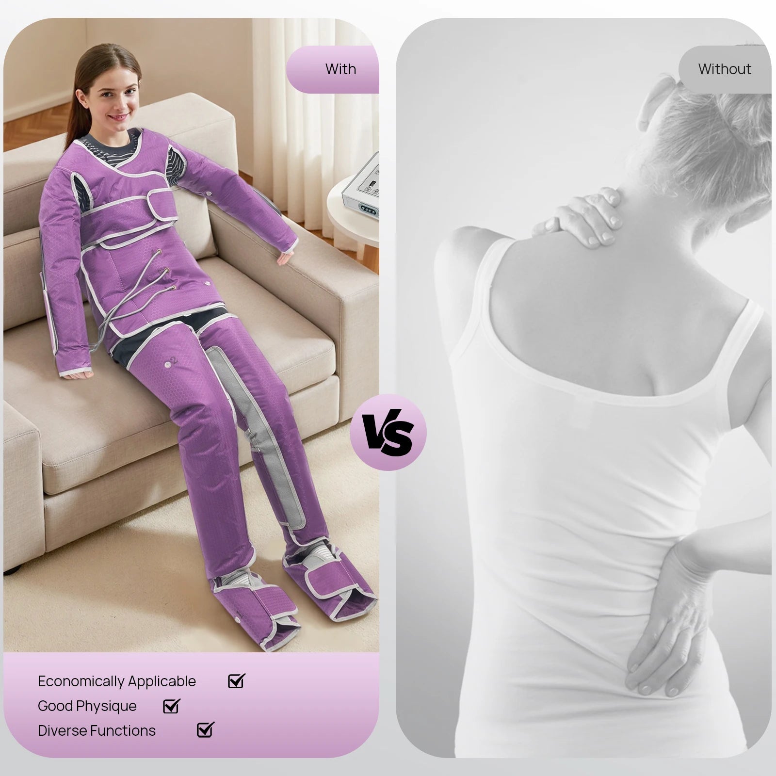 Full Body Massage Suit with Infrared Heat Therapy - 220V Portable Device Body Shaping Massage Equipment Tidesmit