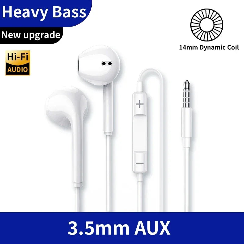 USB C Wired Earbuds with HD Microphone for Samsung Galaxy - Tidesmit 3.5MM Tidesmit