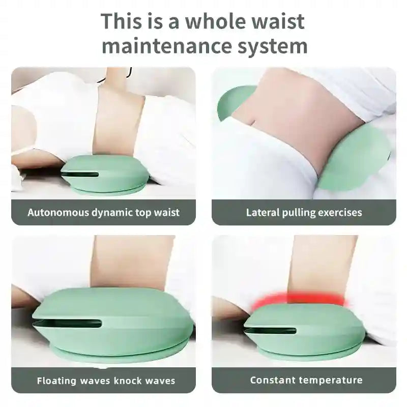 Electric Lumbar Traction Device with Heat Therapy and Adjustable Modes Massage Roller Tidesmit