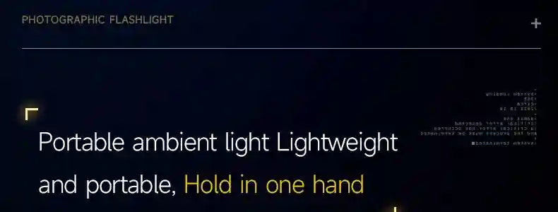 Portable photographic flashlight for ambient lighting, designed for easy one-handed use.