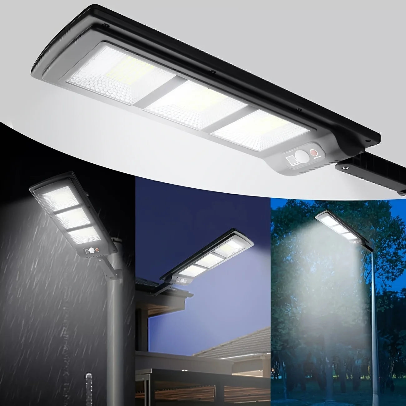 Super Bright Solar Street Light with 888 LEDs, 3000mAh Outdoor Garden Light, Perfect for Commercial Parking Lots, School Basketball Courts, And Streets, Easy to Install, Includes A Remote-controlled Solar Wall Light