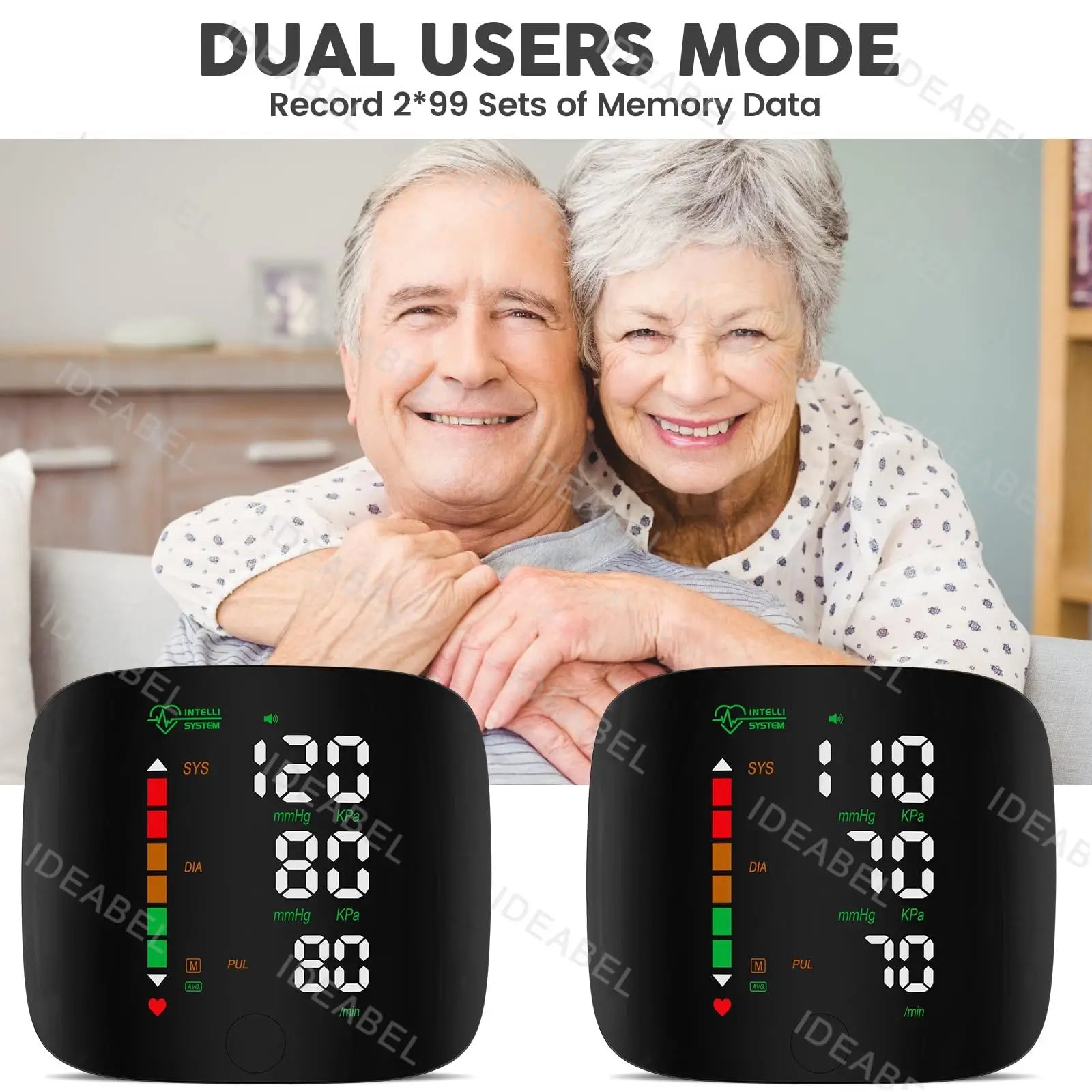 Smart LCD Rechargeable English Voice Wrist Blood Pressure Monitor Digital Automatic BP Tonometer Heart Rate Sphygmomanometer