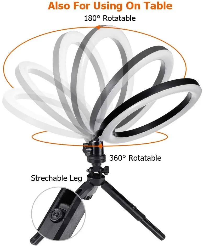 10-Inch LED Ring Light with Tripod – Adjustable Content Creation Lighting Tidesmit
