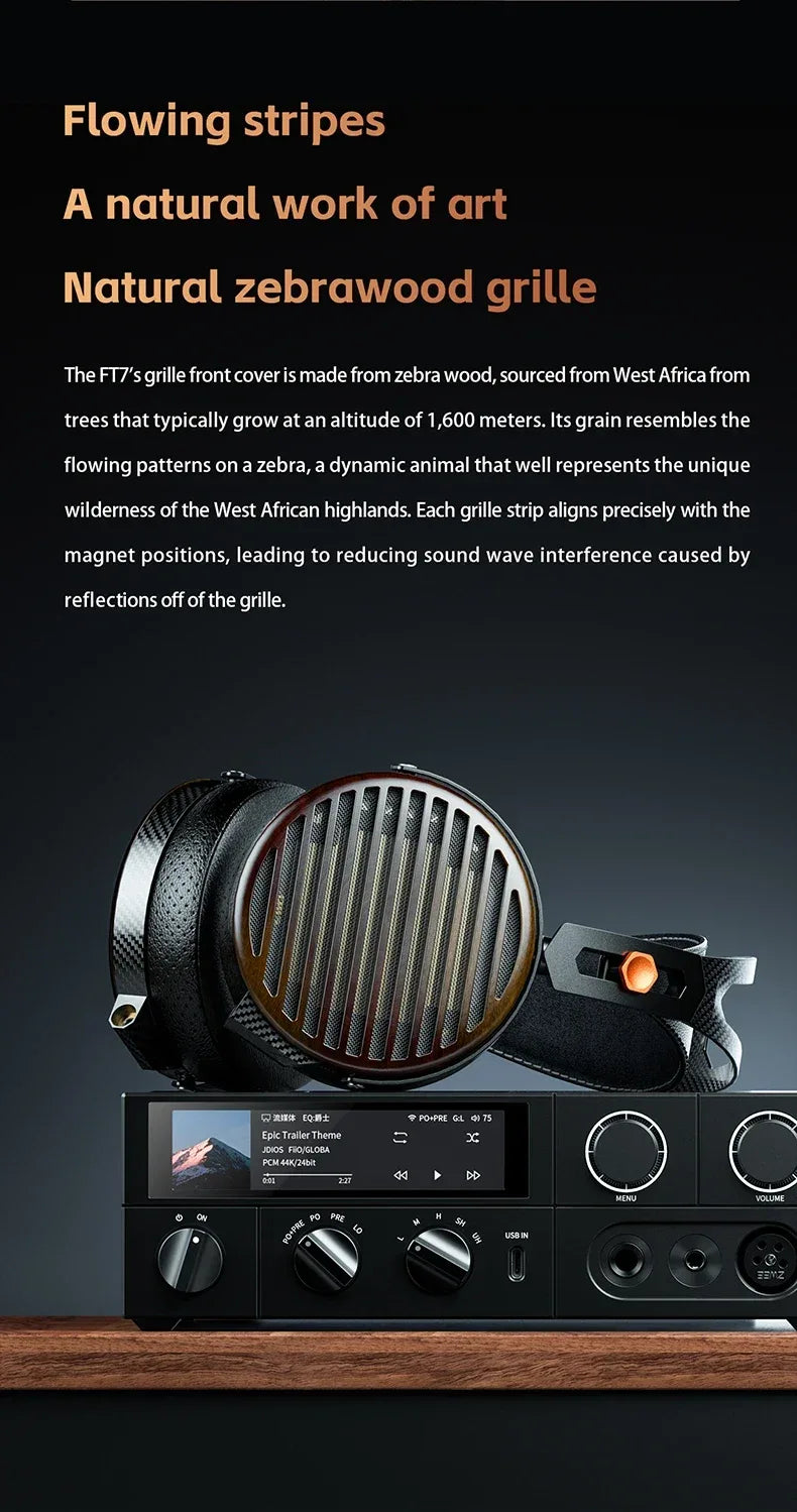 FiiO FT7 Planar Open-Back Headphones 106mm Driver - Tidesmit Tidesmit
