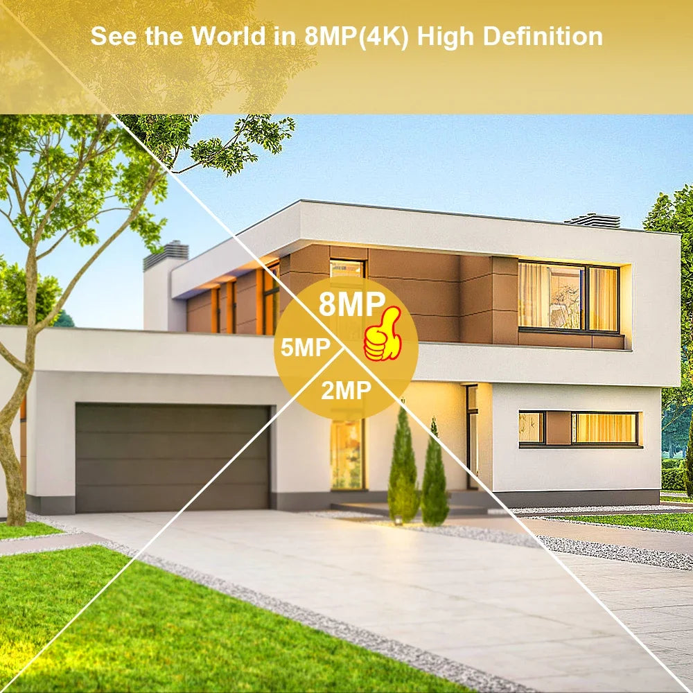 8MP 4K Wireless PTZ Camera HD 1080P Color Night Vision Wifi IP Camera Outdoor 5MP Ai Auto Tracking CCTV Surveillance Cam V360PRO